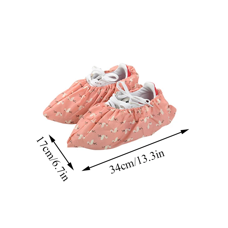1Pair Reusable Dust Proof Shoe Covers Home Indoor Non-waterproof Sets Of Shoes Student Room Flamingo Dust Proof Feet Covers shoe covers