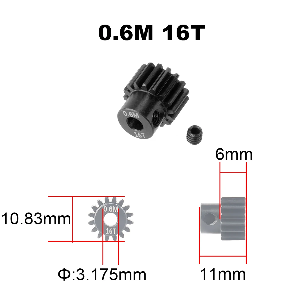 Pignon moteur RC 14T-28T en métal - Pièce de rechange pour voiture RC