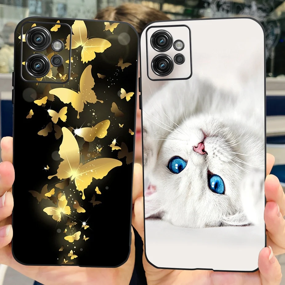 Cute Cat Butterfly Soft Silicone Phone Case, 6.5'' Coque