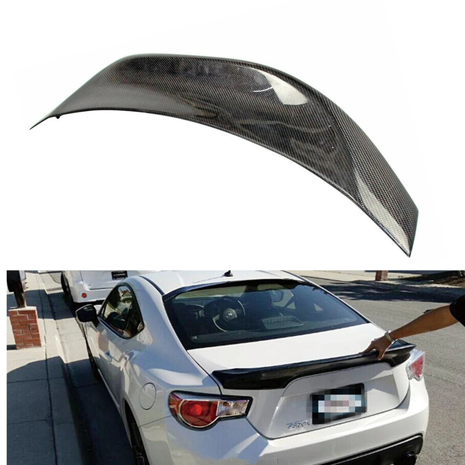 

For TOYOTA GT86 86 2012-2020 2 Door Coupe Subaru BRZ FRS FR-S L Style Carbon Fiber Car Rear Trunk Roof Splitter Lip Spoiler Wing