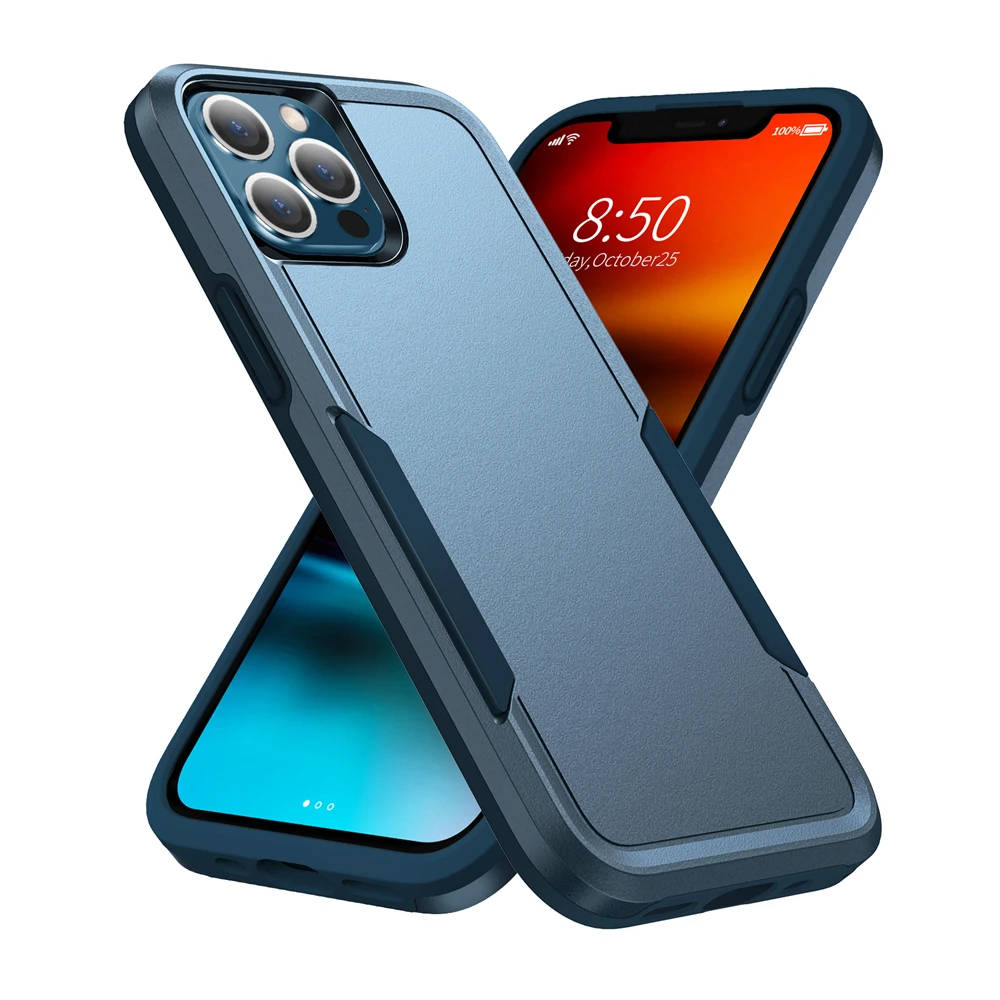 Rugged Armor Case for iPhone 14 13 12 11 Pro Max Hybrid Silicone Bumper