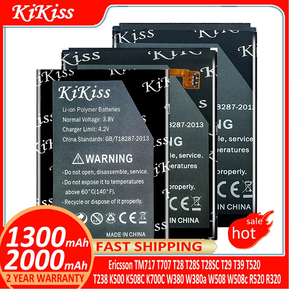 Kikiss Batteria Per Sony Ericsson Tm717 T707 T28 T28S T28Sc T29 T39 T520 T238 K500 K508C K700C W380 W380A W508 W508C R520 R320
