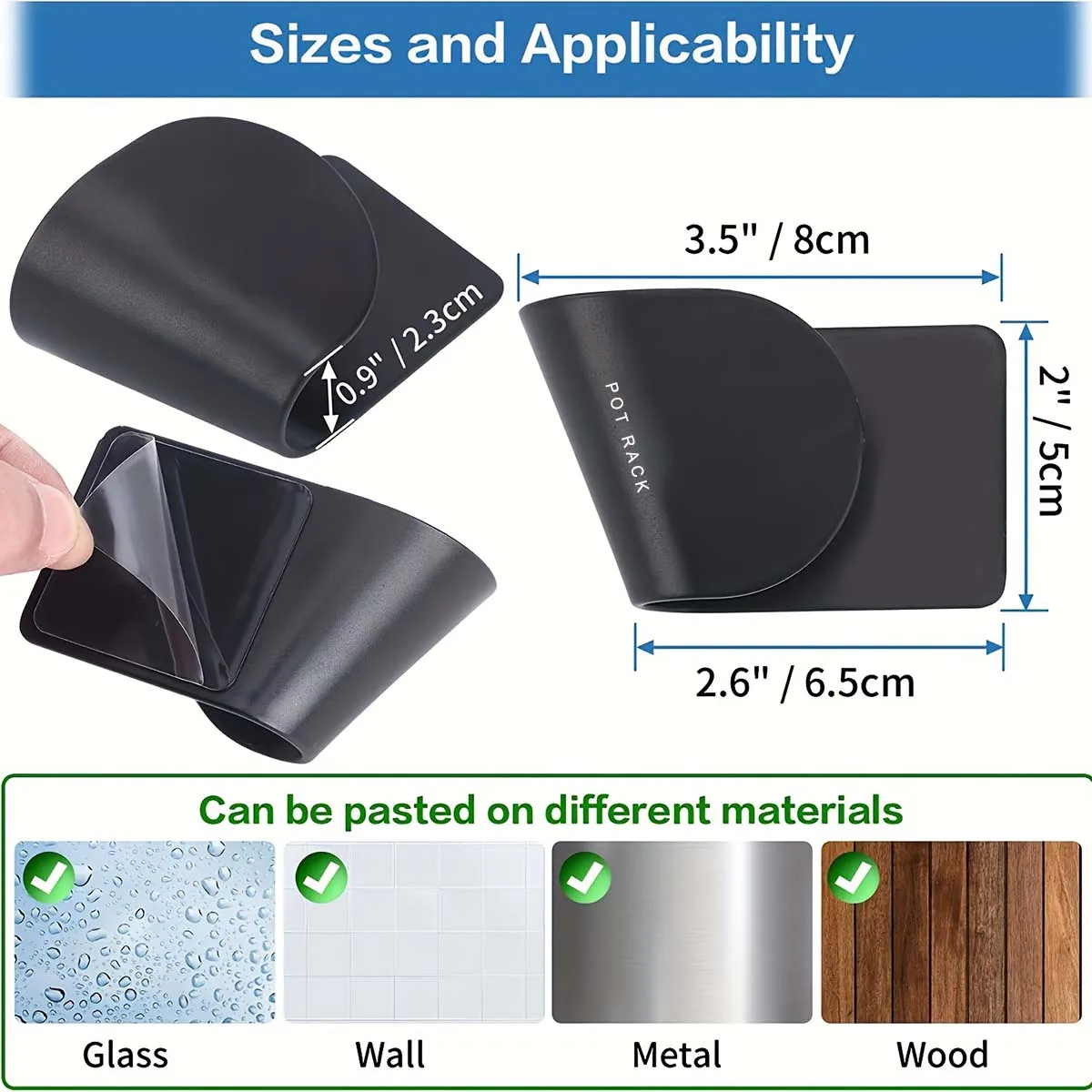 1/3/6Pairs Pot Lid Holder Wall-Mounted Hanging for Pan Pot Cover Rack Kitchen Organizer Plastic Stonego Kitchen Storage Rack 2