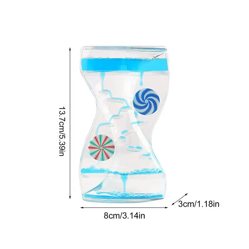 Kids Liquid Hourglass Toy Liquid Clock Timer Decoration Colorful Drop Acrylic Hourglass For Study Room Bedroom Living