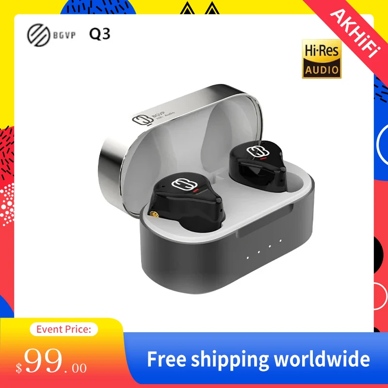 

Наушники BGVP Q3 TWS Bluetooth, беспроводная гарнитура HIFI MMCX, Внутриканальные наушники