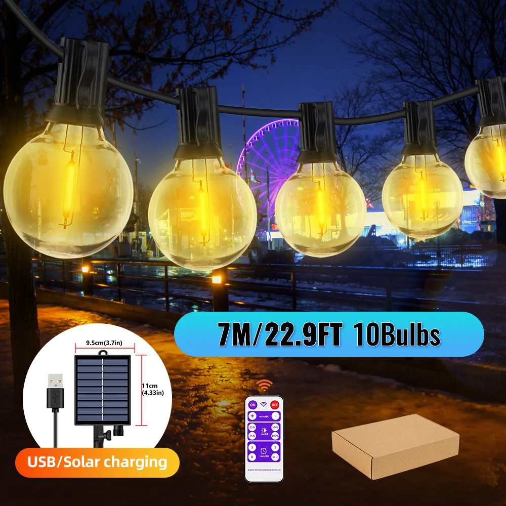 أضواء سلسلة الطاقة الشمسية في الهواء الطلق G40 أضو...