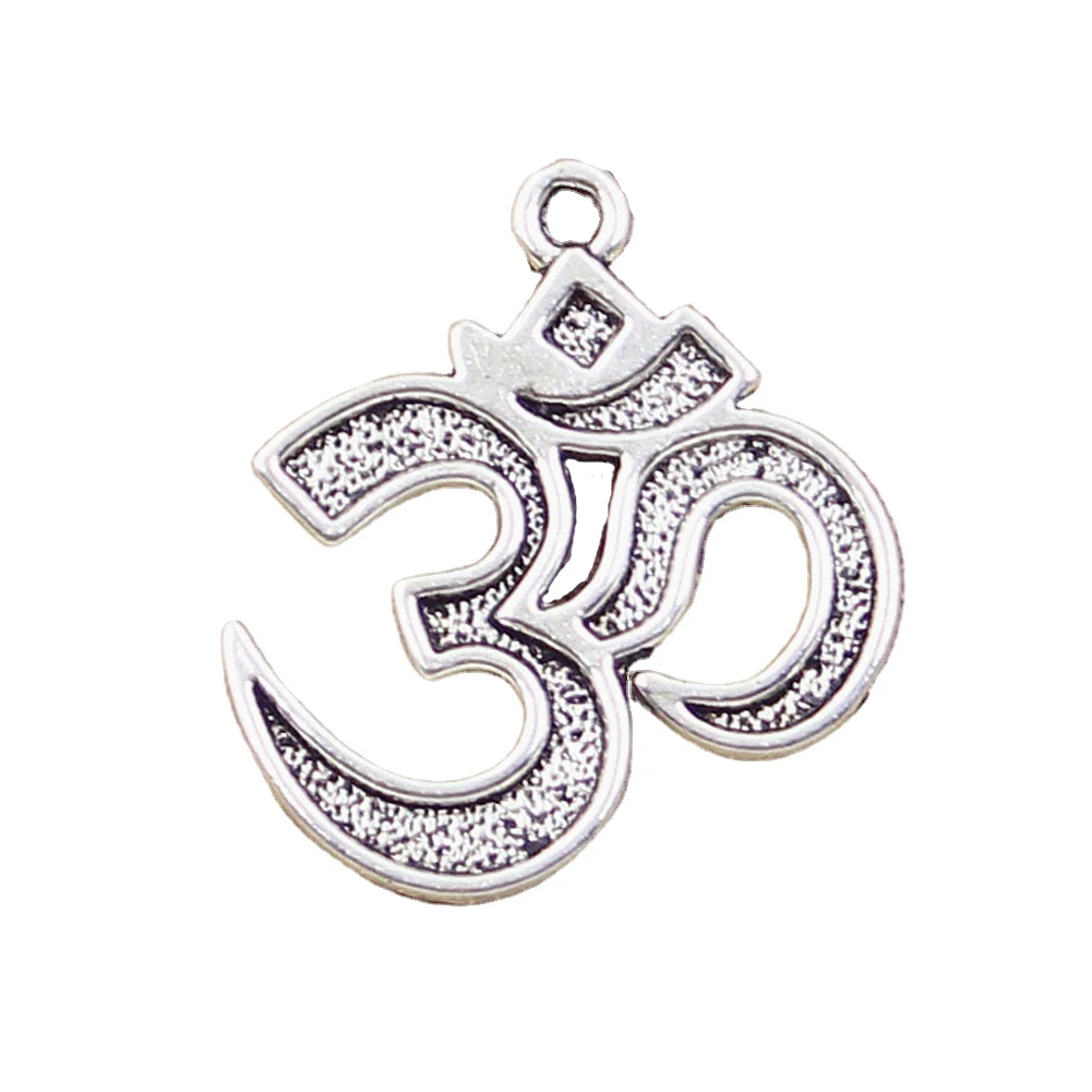 8 stücke Charms Yoga om 30x26mm antike tibetische Silber Farbe Anhänger Ergebnisse Zubehör DIY Vintage Halsreif hand gefertigten Schmuck