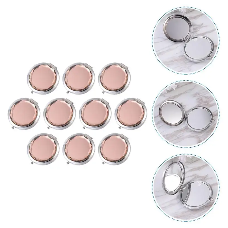 Складное компактное зеркало карманного размера 10 шт. двухстороннее для макияжа