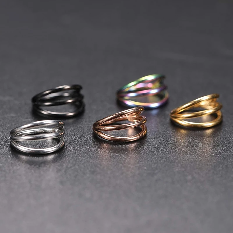 Piercing Jewelry 316L Surgical Steel Segment Tragus Helix Cartilage Earring Nose Ring Septum Clicker Conch Three Layers Nostril Piercing Jewelry nose rings piercing jewelry body piercing earrings ear piercing jewelry body piercing jewelry body jewelry metal jewelry
