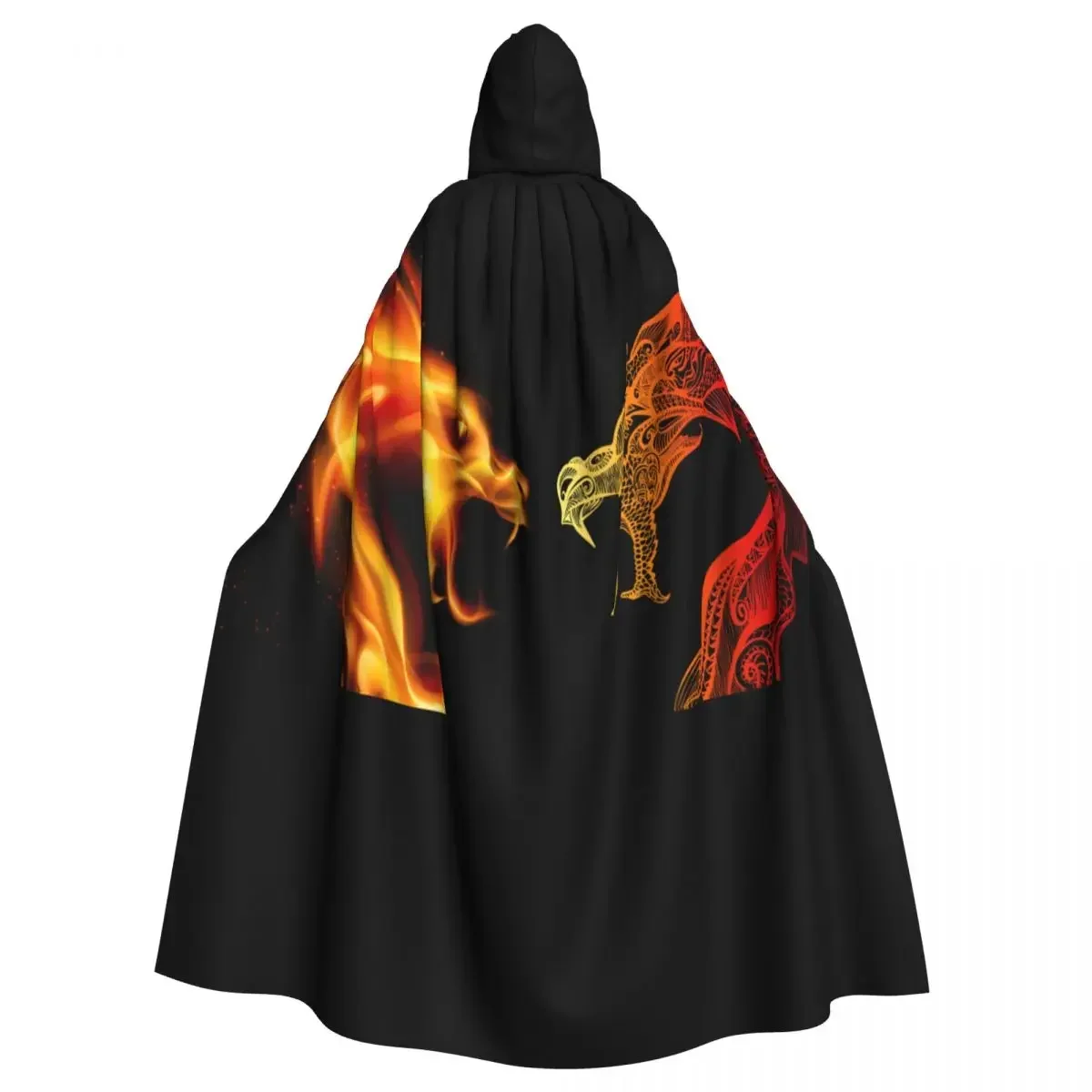 

Hooded Cloak Polyester Unisex Witch Cape Costume AccessoryTwo Fire Dragon Heads