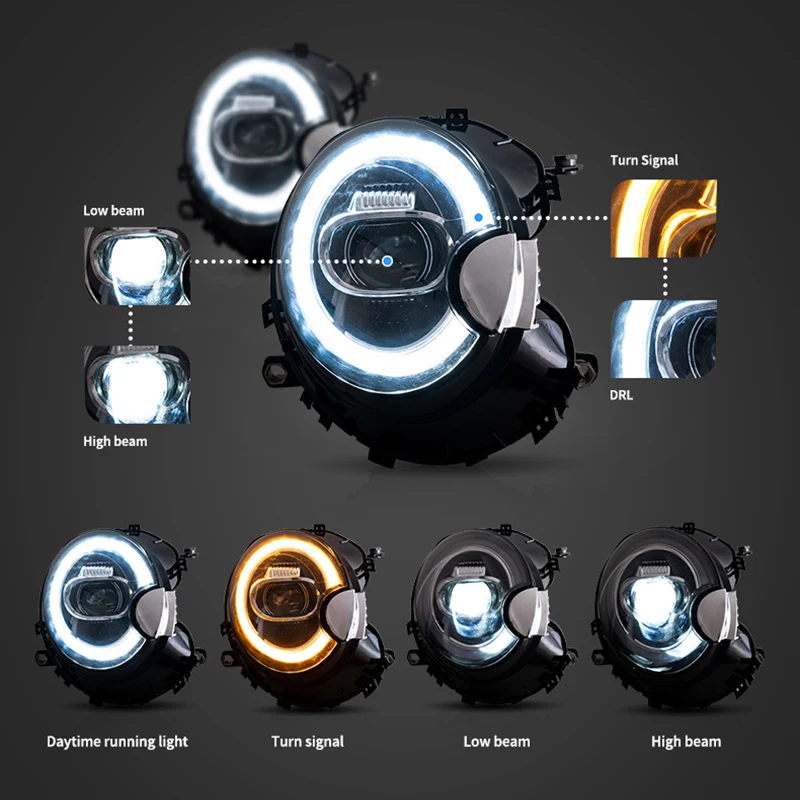 BMW 미니 쿠퍼 R56, R57, R58 용 LED 헤드라이트, 2007 2013 플러그 앤 플레이, 자동차 액세서리