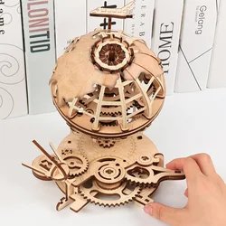 Rompecabezas de globo para adultos y niños, juguete de madera 3D, ensamblaje tridimensional, creativo, DIY, modelo giratorio mecánico