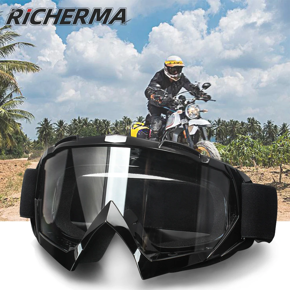 Gafas moto-cross DOPPLER pantalla transparente e irridum, ROJAS o AMARILLAS  a elegir