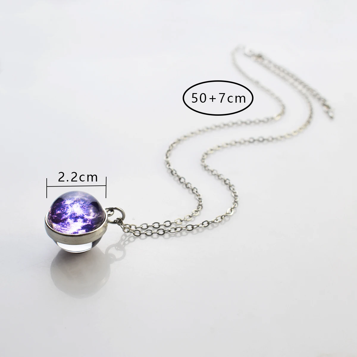 Celestial Galaxy Pendant Necklace – Double-Sided Glass Ball Astronomy Jewelry Gift