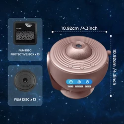 13-in-1 Starry Night Galaxy and Aurora Projector - USB Plug (Rose gold)