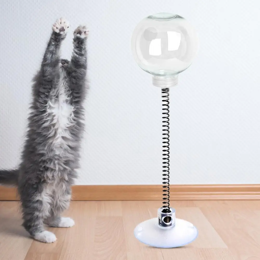 

Anti Leakage Cat Toys Food Balls Anti-Choking Cat Interactive Toys Adjustable Elastic Spring Sport Pet Food Dispenser (For Cats)