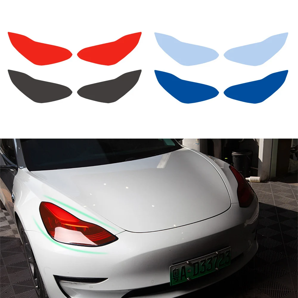 ForTeslaModel3FrontHeadlampStickerColorChangingLightSticker