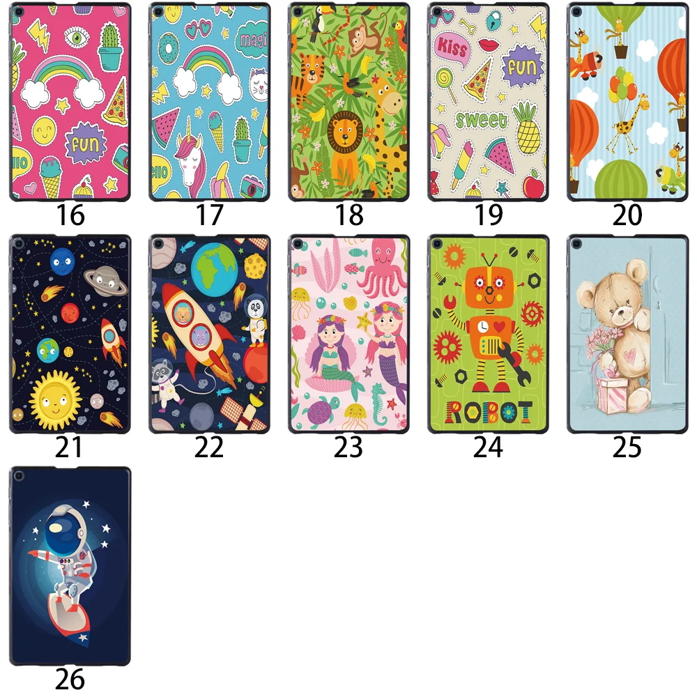 capa tablet para samsung galaxy tab lite cartoon print back shell