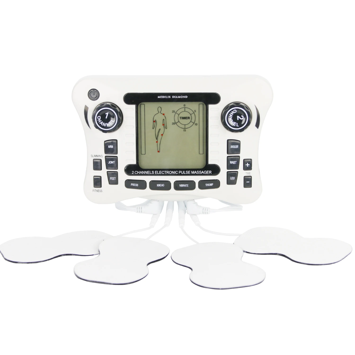 GLOBAL PHOENIX Electric Muscle Stimulator Dual Channels Pulse