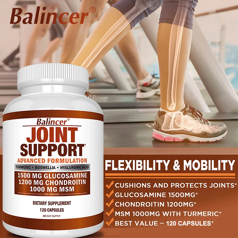 Glucosamine Chondroitin Turmeric Msm Boswellia-Joint Relief and Anti-Inflammatory Support Supplement 120 Capsules