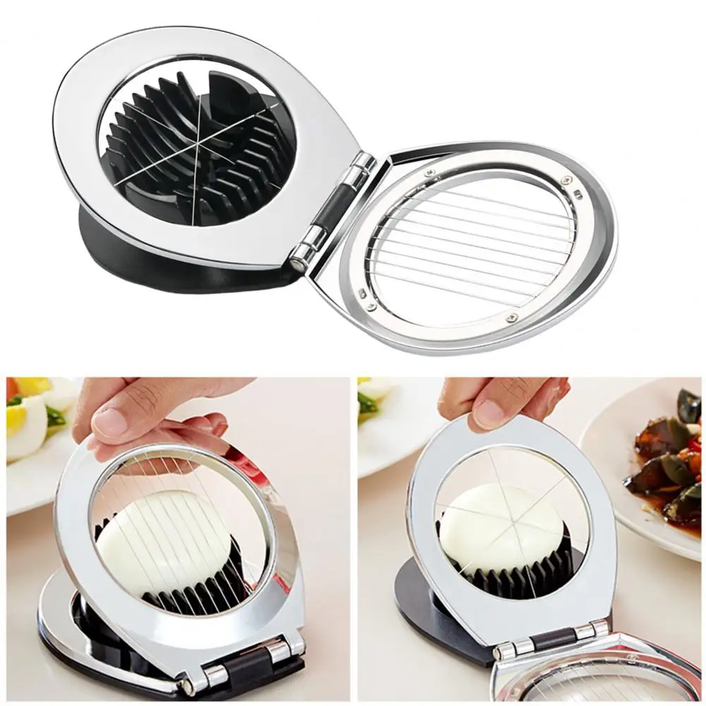 Egg Cutter Egg Slicer 2 Modes High Hardness Rust-proof Uniform Thickness Ergonomic Handle 2 in 1 Egg Cutter Kitchen Gadget
