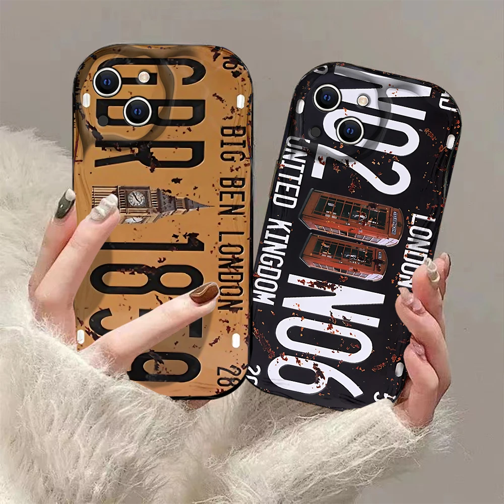 Vintage License Plate Design Phone Case - 3D Wave Soft TPU Back Cover