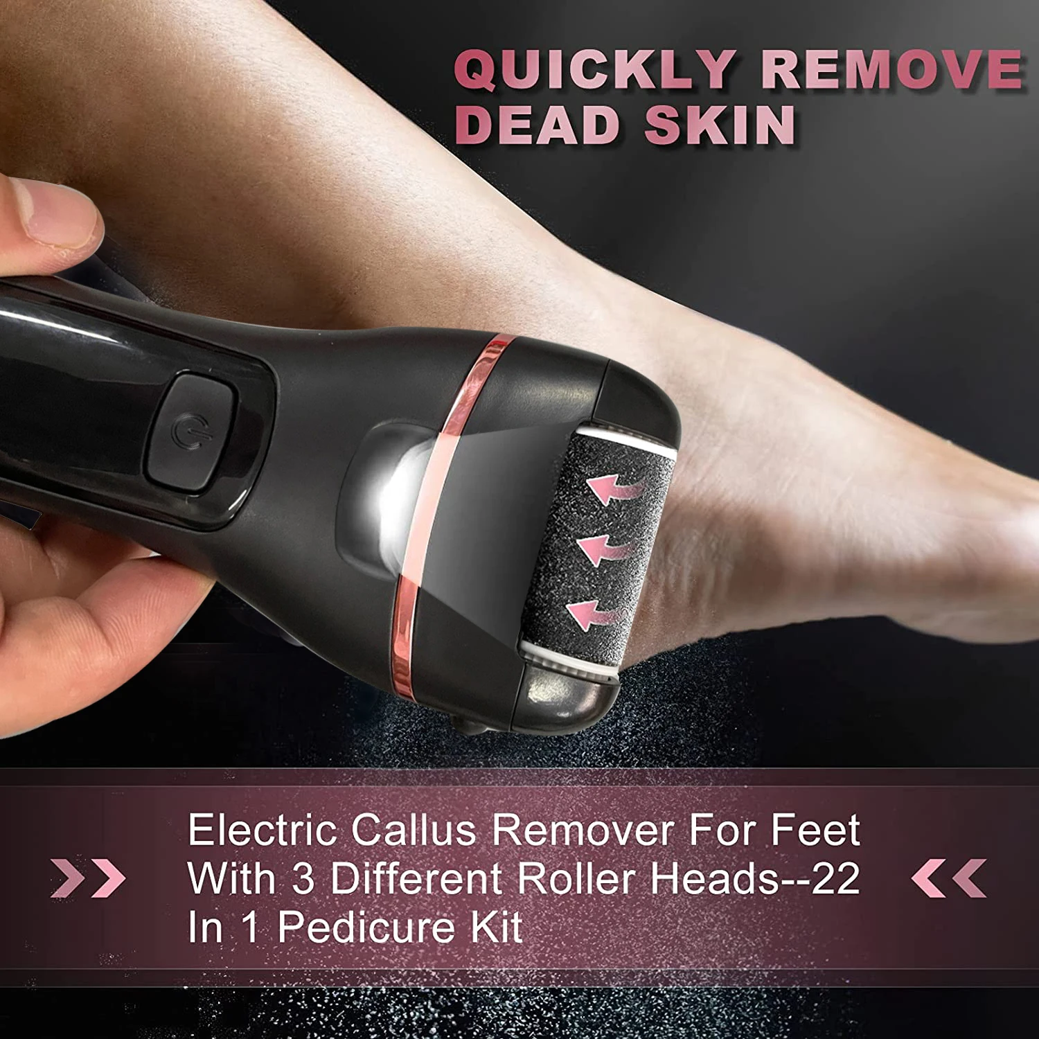 NEW Rechargeable Electric Foot File Callus Remover Machine Pedicure Device Foot Care Tools Feet For Heels Remove Dead Skin black 6