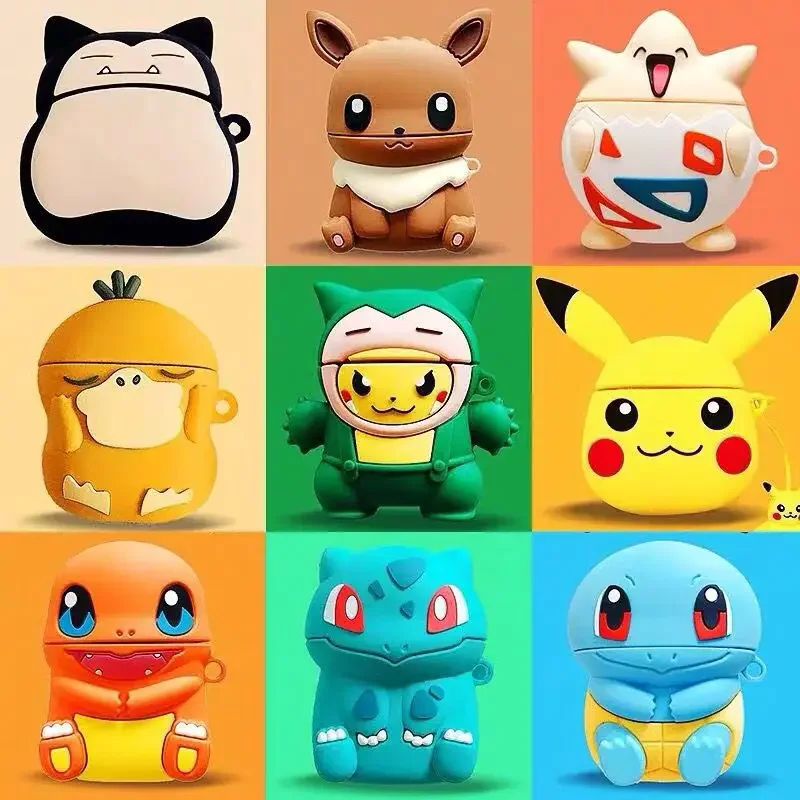 

Cartoon 3D Pokemon Pikachu Earphone Case For Airpods 1 2 3 Silicone Cover For Airpods Pro Wireless Bluetooth Headphones Case