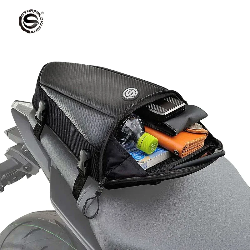 

New Waterproof Motorcycle Tail Bag Black Motor Back Seat Bags Top Case Shoulder Backpack Touring Saddle Bag Multi Functional