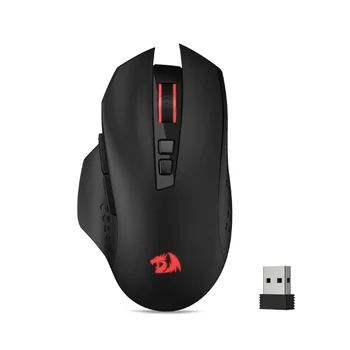 Redragon M656 Gainer Wireless Gaming Mouse, 4000 DPI 2.4Ghz Wireless Gamer Mouse w/ 5 DPI Levels, 7 Macro Buttons, Red LED Backl 1