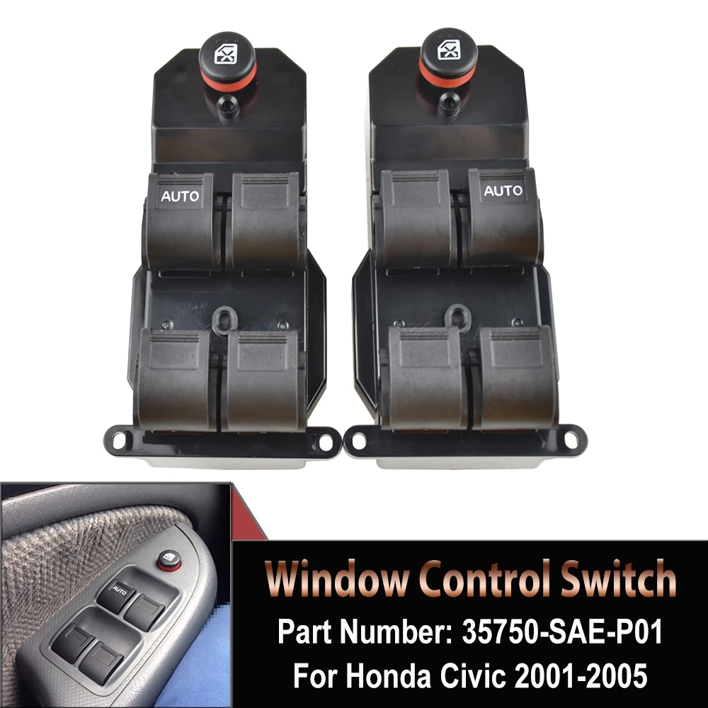 35760S9AG042A Black Electric Power Window Switch For Honda CRV CRV