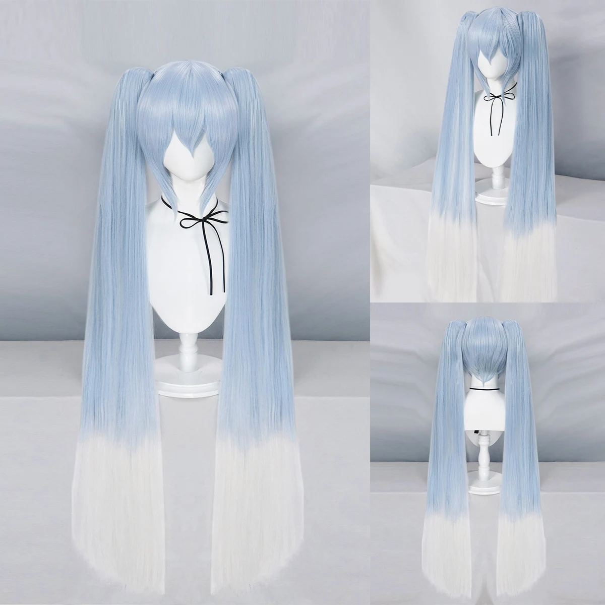 VTuber: Hatsune Miku | Synthetic Double Ponytail Long Straight Cosplay Wig 35 Synthetic Double Ponytail Long Straight Cosplay Wig for Lolita Styling (Universal)