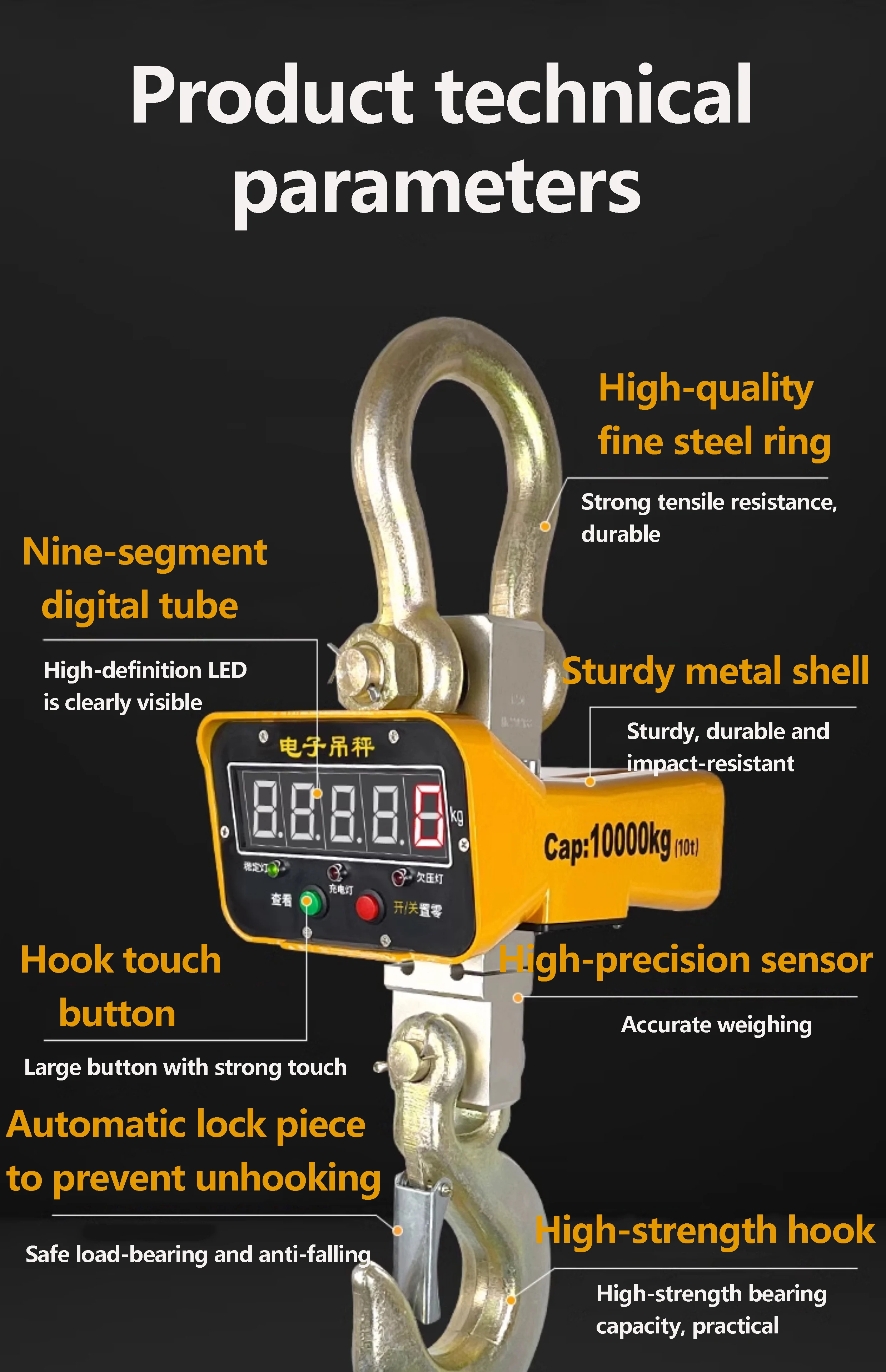 digital weight hook parameters PLPFUDVDZZ Electronic Scale 0.05-500kg Crane Scale Hanging Scale(Black) : Industrial & Scientific Whether youre preparing for a trip or gauging the size of your fishing haul Weight Measurement - Accurate Industrial