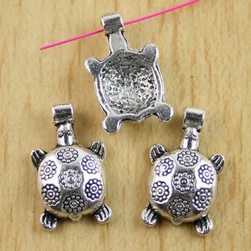 

Tibetan Silver color Turtle charms 10 pcs H0030