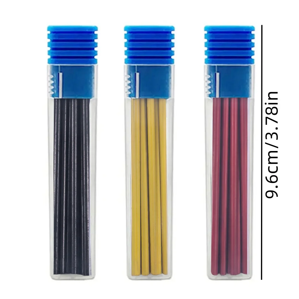 16pcs/Box 2.8mm 2B Solid Carpenter Pencil Replaceable Lead, Woodworking Mechanical Pencil Lead Marking Architectural Accessory 6