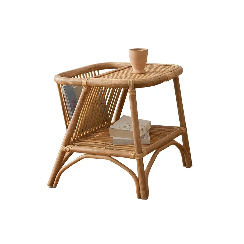 Square Rattan Bedside Table, Versatile Storage Solution, Ideal for Living Room Sofa, Magazine Rack or Balcony, s