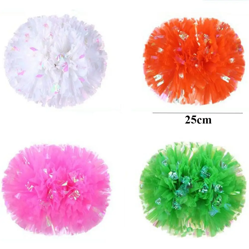 Cheerleading Pom Poms 1PC 25cm Game Pompoms Cheap Cheerleading Cheering Colorful Flower Ball Dance Sports Match Vocal Concert Decorator