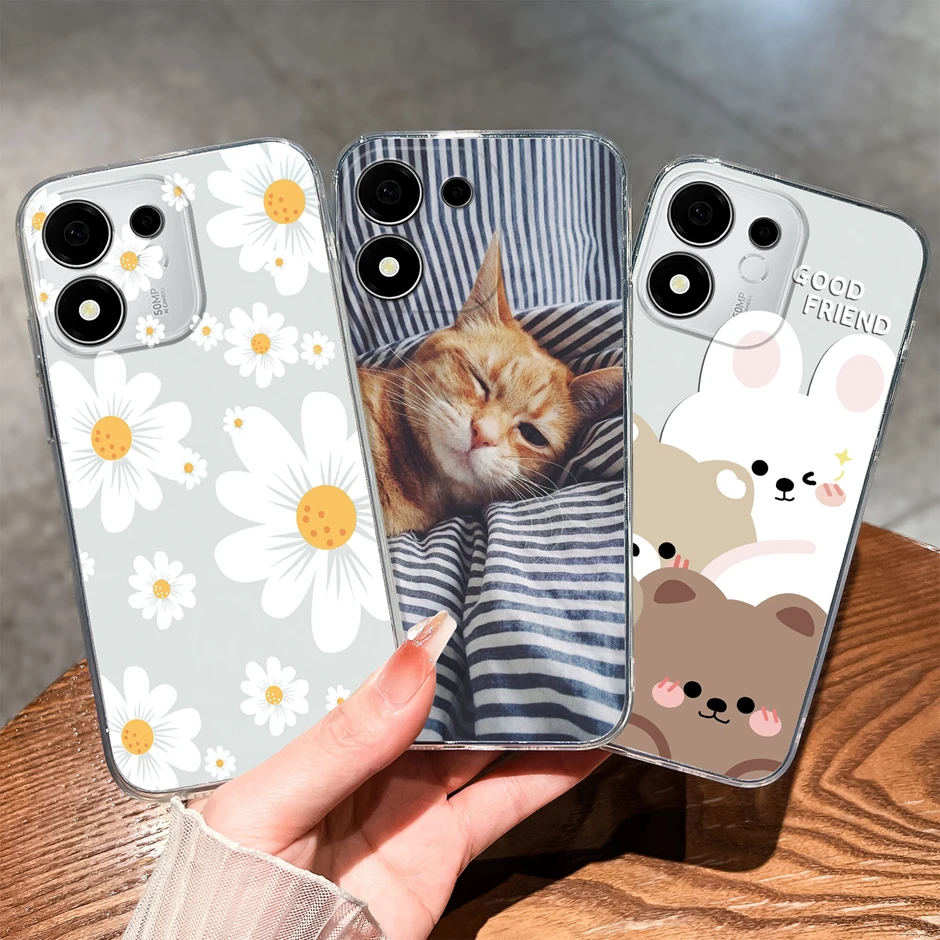 Sweet Lovely Girl Dustproof Transparent Phone Case – Creative Protective Cover