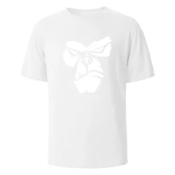 Unisex Oversized Gorilla Graphic Cotton Tee - Casual Summer O - Neck Short Sleeve - XXXL (WHITE)