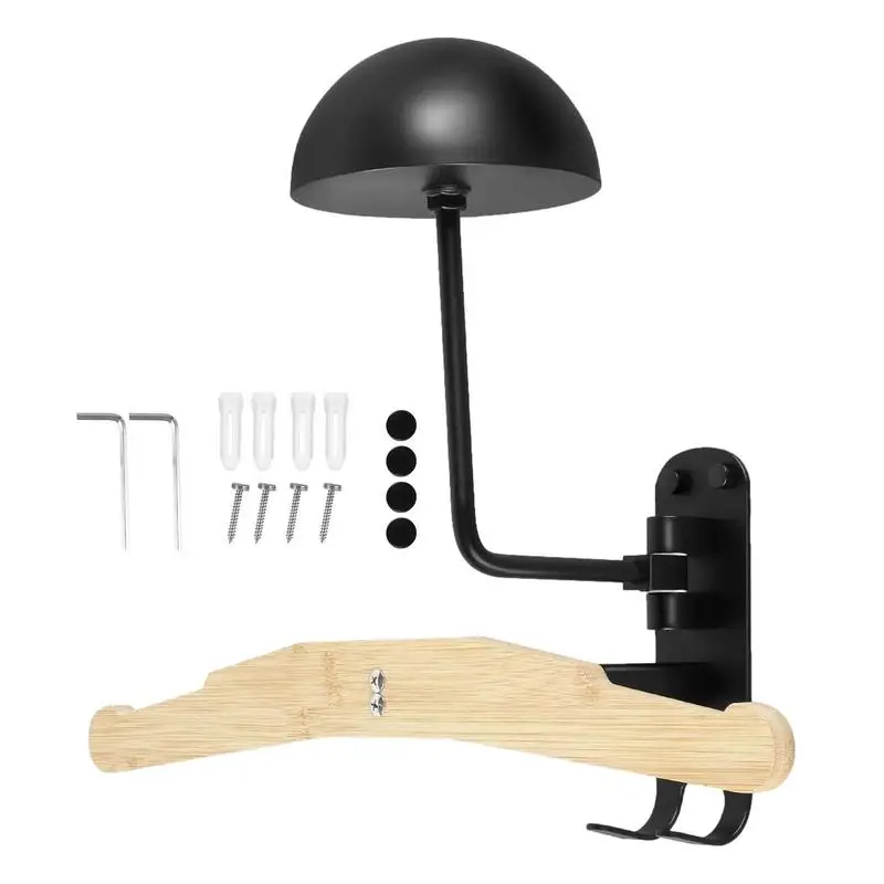 Motorcycle Helmets Holder Wall Mount bike Helmets Stand Wooden Helmet Display Hanger With Hooks Hat rack Motorcycle accessories