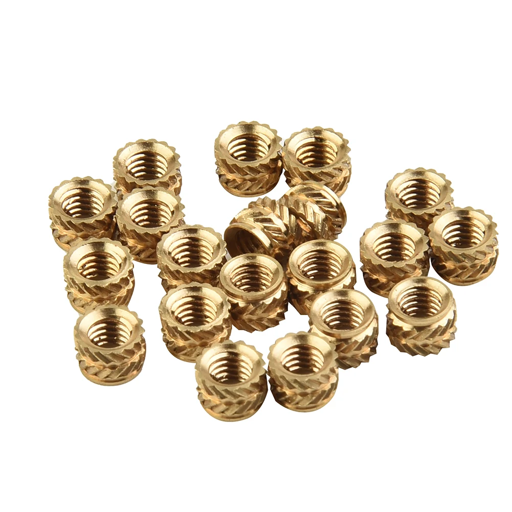 

100PCS Threaded Insert Self-clinching Nut Brass Internal Thread Knurled Barrels Nut Replacement Parts Hardware Tools