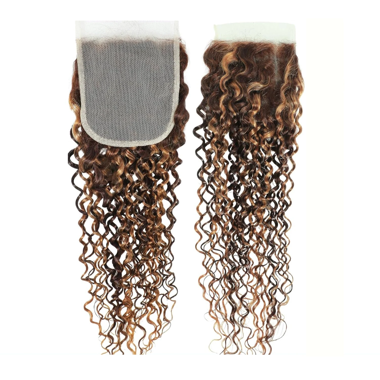 P4/27 Highlight Water Wave 13x4 Lace Frontal Only 4x4 Transparent Swiss Lace Brazilian Human Hair Pre-Plucked With Baby Hair 4