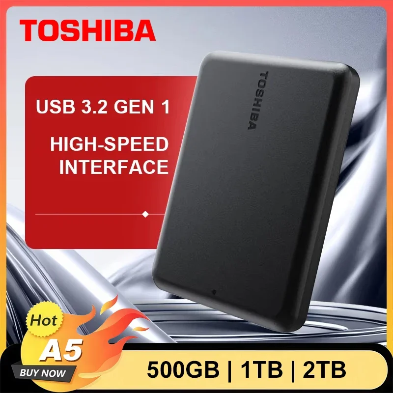 Disco Duro Portátil Toshiba Serie A5, Negro, Pequeño, Alta Velocidad, USB 3.2 Gen1, 500GB/1TB/2TB/4TB, Compatible con Mac 1 Disco Duro Portátil Toshiba Serie A5, Negro, Pequeño, Alta Velocidad, USB 3.2 Gen1, 500GB/1TB/2TB/4TB, Compatible con Mac 1