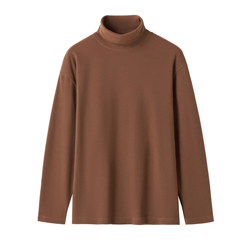 

BROWON Brand Darlon T Shirts for Men Korean Fashion Casual Turtleneck Solid Warm Tee Tops Men 2024 Winter Inside T Shirts Male