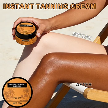Tanning Cream Face Body Long Lasting Bronzer Skin Tanner Suntan Protect Radiation Nourishing Natural Self-Tanning Lotion
