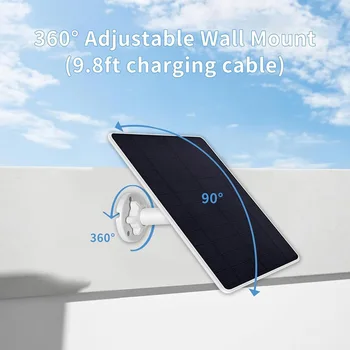 12W Security Camera Solar Panel 360°Adjustable Mounting USB Solar Panel Camera Solar Panel Charger for Small Home Light System 1