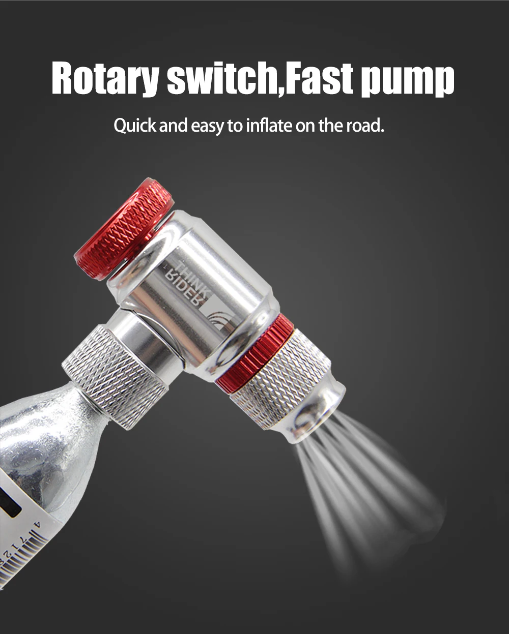 Description Picture 3 of itemThinkRider CO2 Pump For Bicycle Schrader Presta Adapter Bike Inflator Aluminum Tire Tube Mini Size MTB Pumps CO2 Cartridge