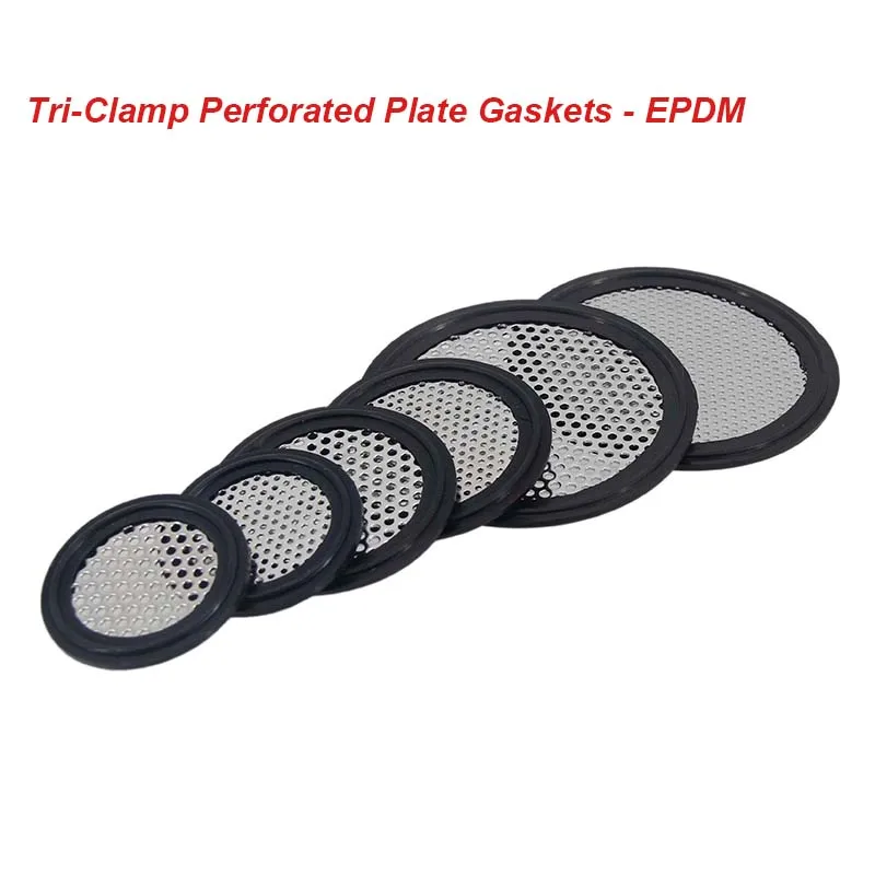 Sanitary Tri-Clamp Perforated Plate Gasket EPDM Tri Clamp Filter Discs Food Grade Stainless Steel 304 Filtration Gaskets