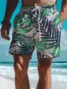 Leaf Tropical Men's Board Shorts Hawaiian Short 3D Printed Swim Trunks Elastic Drawstring Breathable Stretch Aloha Style 4