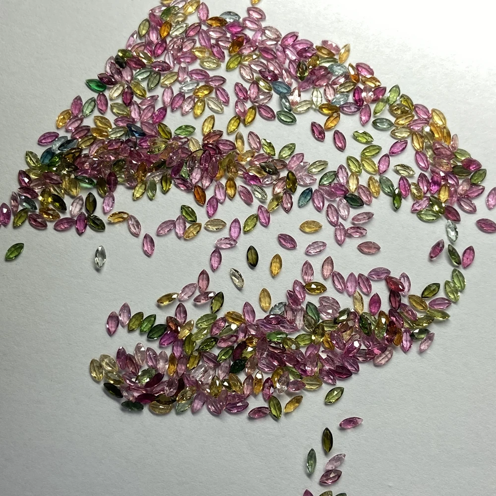 Marquise Cut 2x4mm Natural Tourmaline Colors Mixed Loose Original Gemstones